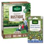Rustique - Gazon Rustique - 3 kg + Gazon Japonais - 4 m² - Mélange de fleurs - face recto